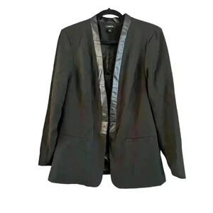 Torrid Black Long Sleeve Shoulder Pads Faux Leather Collar Blazer Size XL (1)